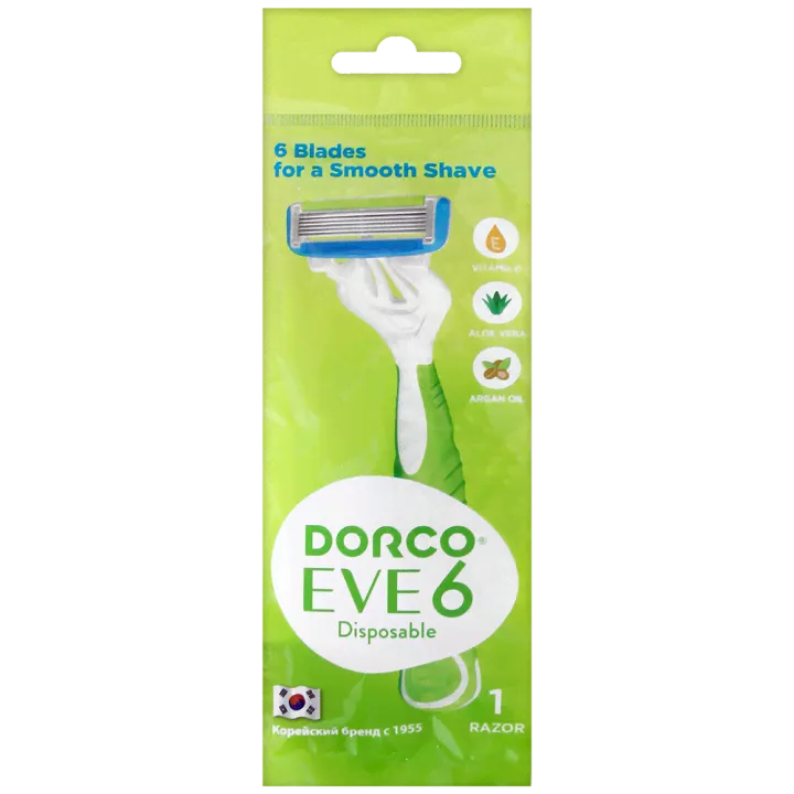 DORCO Станки SX A300-1P Shai vanilla 6, Жен.однораз. ст. (1 шт.) плав. головка, 6 лезвий,